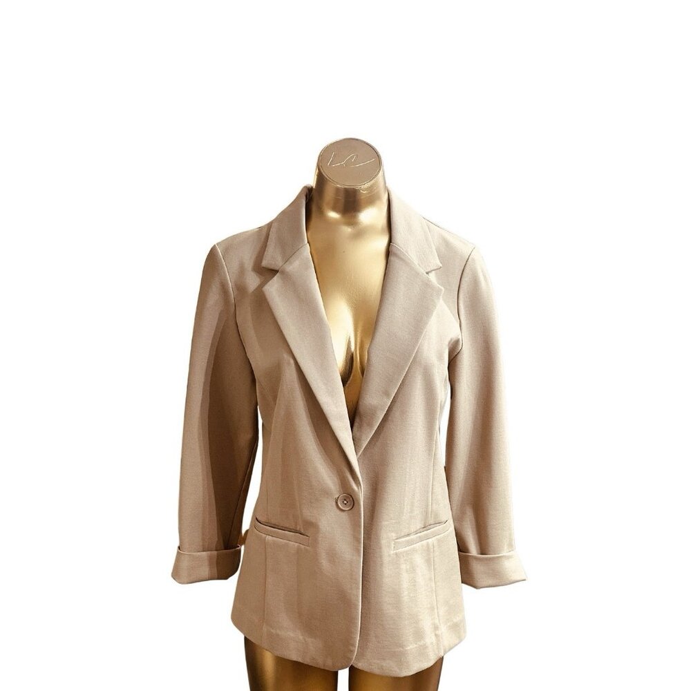 NWOT Women’s Tan Liverpool Los Angeles Fitted Blazer Size Small Career Office
